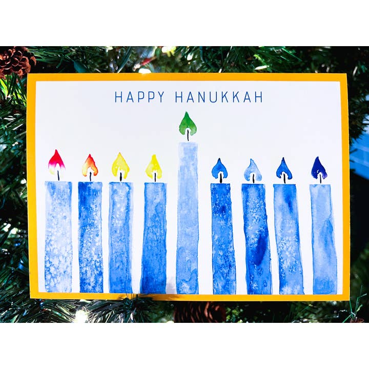 Tarjeta de vacaciones amigable con la comunidad queer: Feliz Janucá para venta al por mayor de Gemma Moon