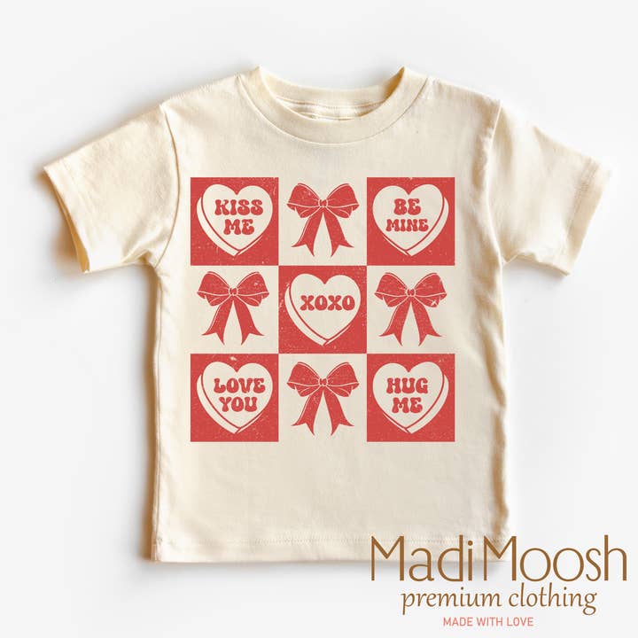 Candy Hearts And Bows Valentine's Day Shirt - Valentine's Tee for wholesale by Madi Moosh