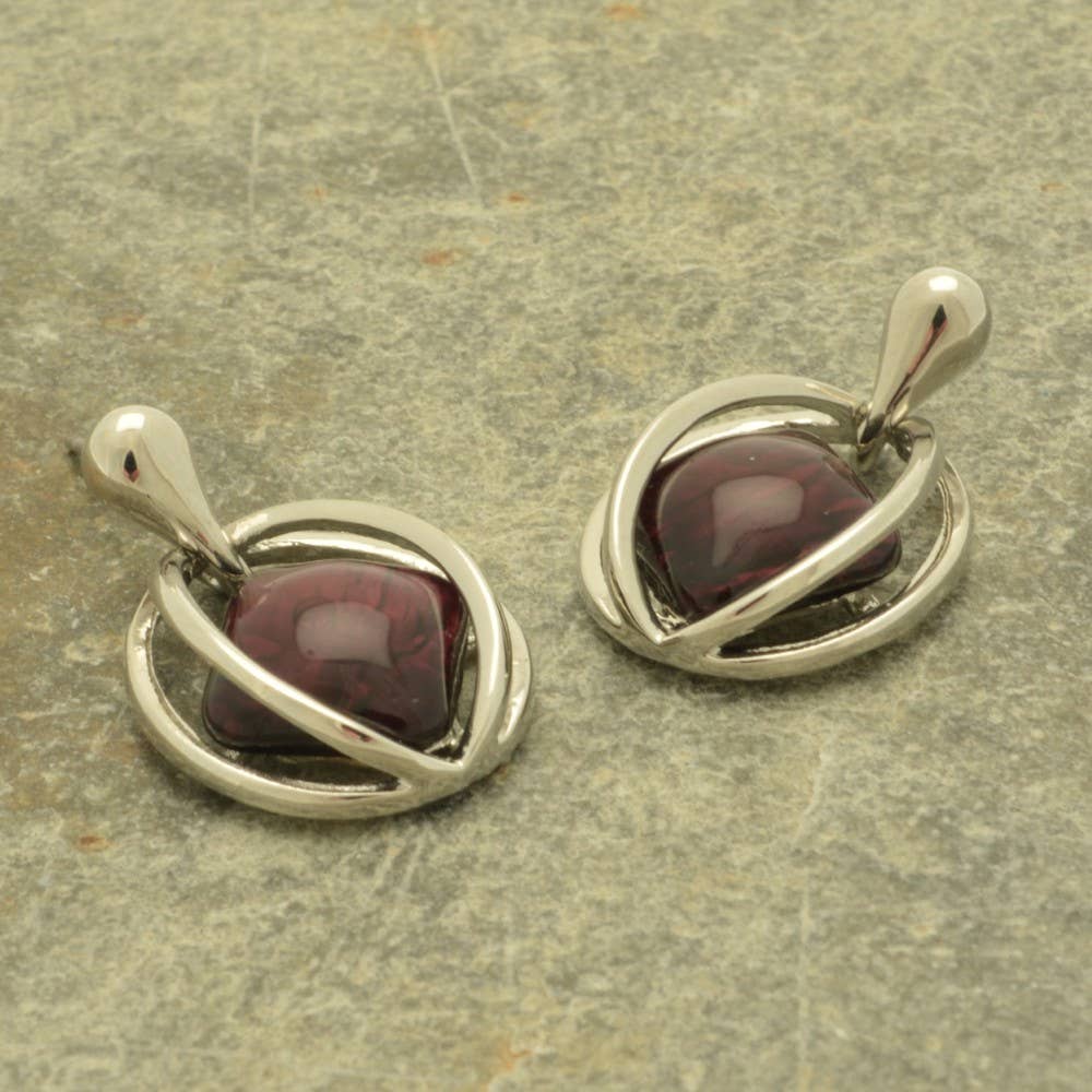 Miss Milly Limited – wholesale Dangle earrings – Aubergine Ellipse Earrings1
