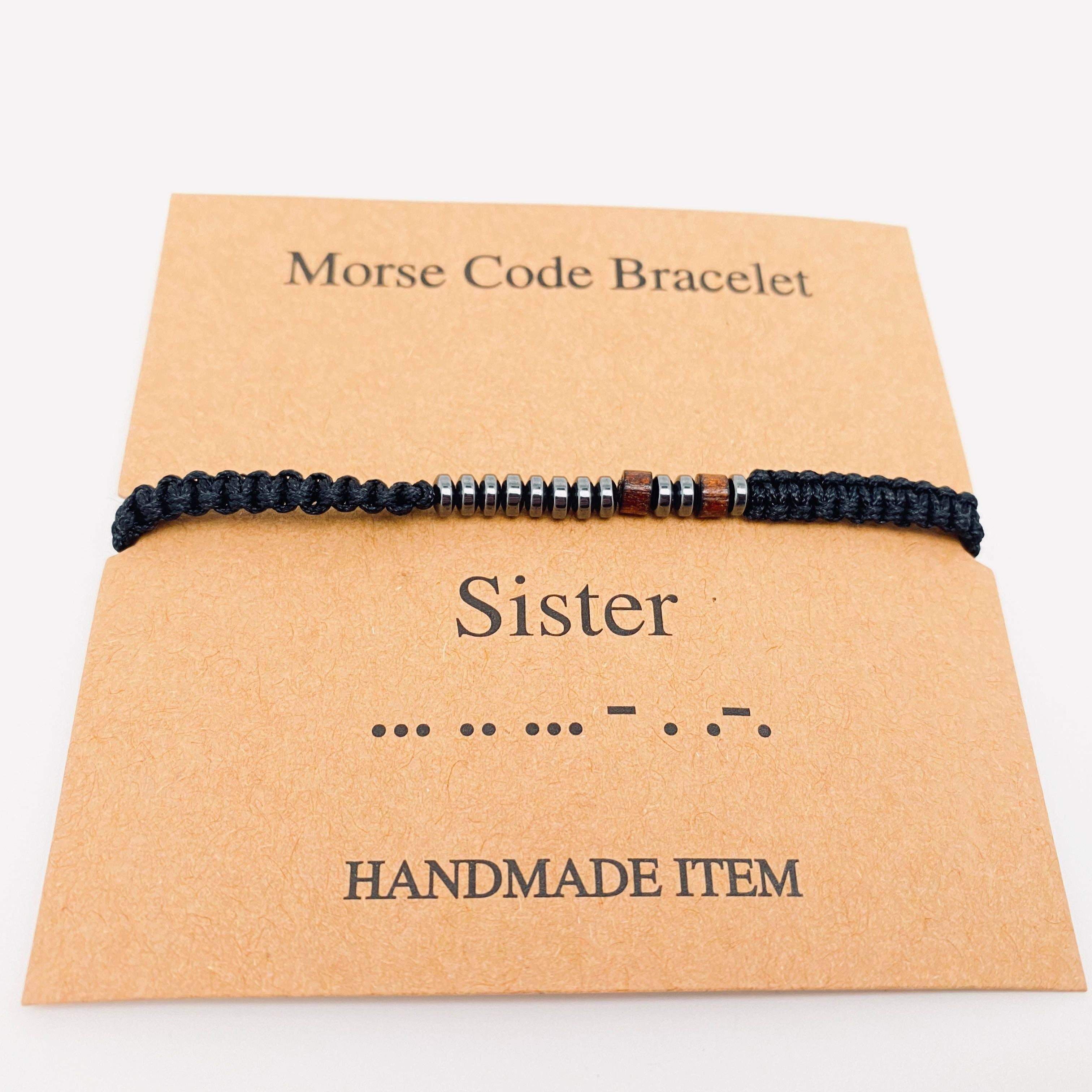 Mio Queena - Wholesale Woven/Braided Bracelet - Multi-style Hand-woven Wood Bead Morse Code Bracelet12