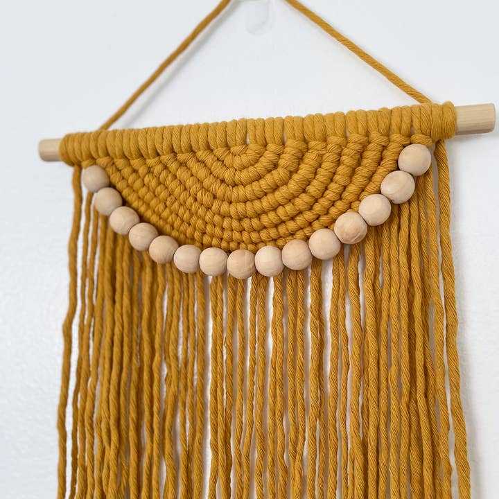 Knotty Mama Studios - Wholesale Decorative tassel/wall drop - Macrame Wall Hanging - With Wood Beads7