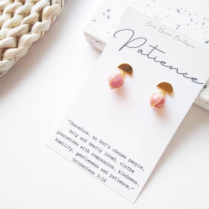 Light Jewelry Co – wholesale Hängande örhängen – Tålamod örhänge, kristna smycken, Bibelvers smycken2