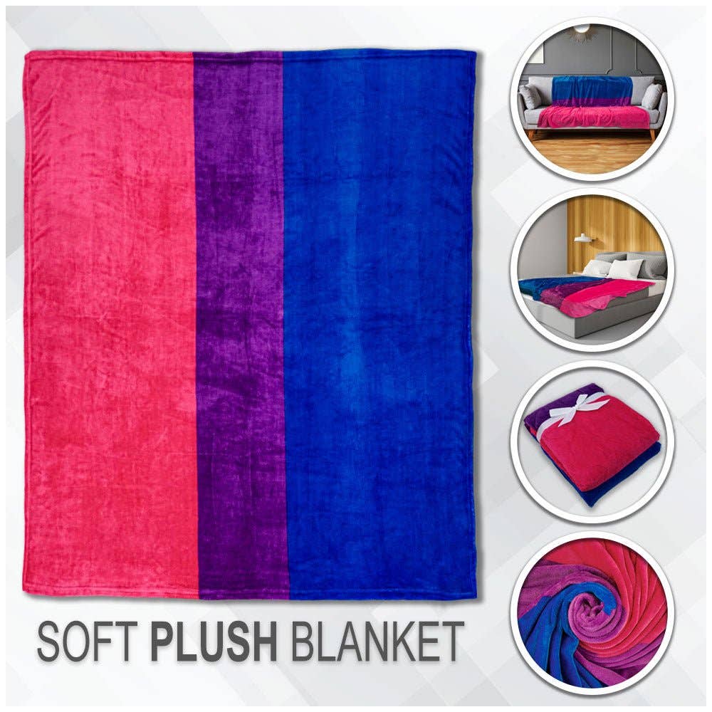 Flags Importer - Wholesale Throw Blanket - Bisexual Soft Plush 50x60in Blanket9