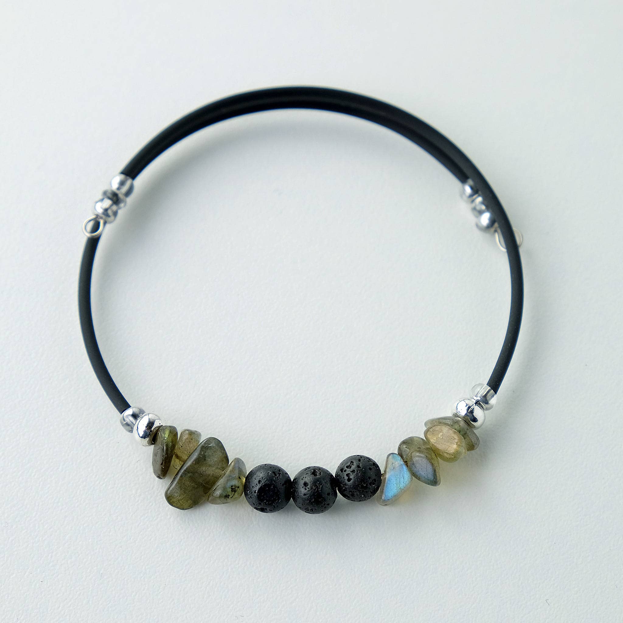 Monague Indigenous Crafts & Gifts - Wholesale Beaded Bracelet - Lava Bead & Semi-Precious Stone Coil Bracelets0