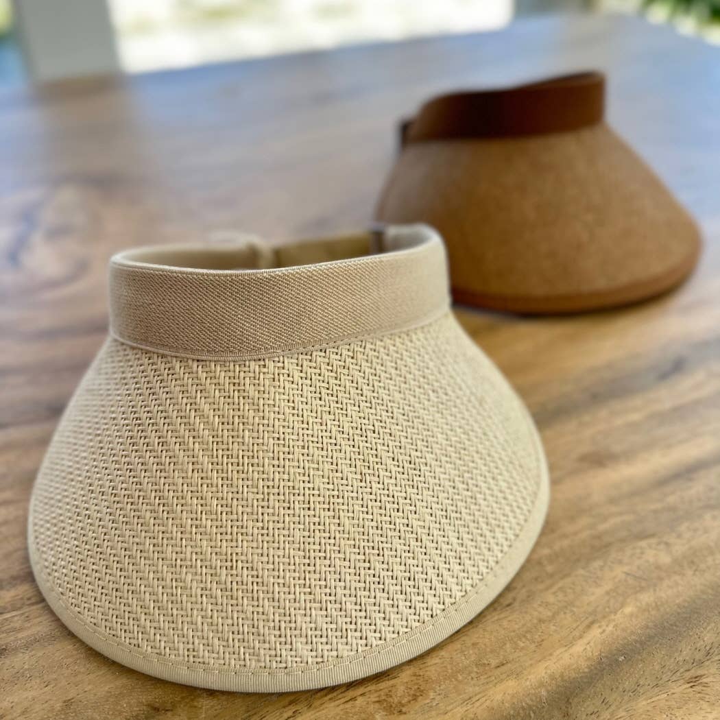 Bella Betty - Vente Visière – femme - Chapeau pare-soleil en paille structuré avec bande ajustable extensible0