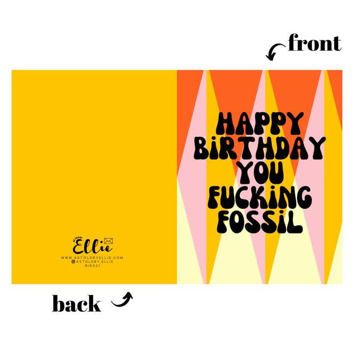 As Told By Ellie - Vente Cartes d'anniversaire - Joyeux anniversaire, espèce de fossile ! Carte drôle pour ami.1