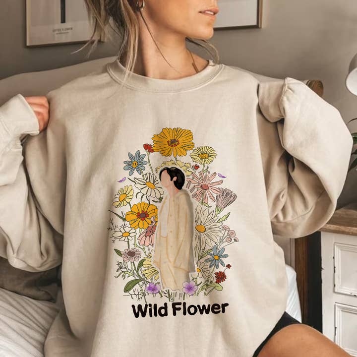 Namjoon Indigo Wildflower SweatShirt Unique RM Album Gift fo for wholesale by TheKingShirt