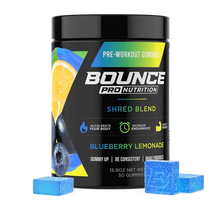 Bounce Nutrition – wholesale Oral supplement/vitamin – Pre-Workout Gummies - Blueberry Lemonade - Shred Blend V27