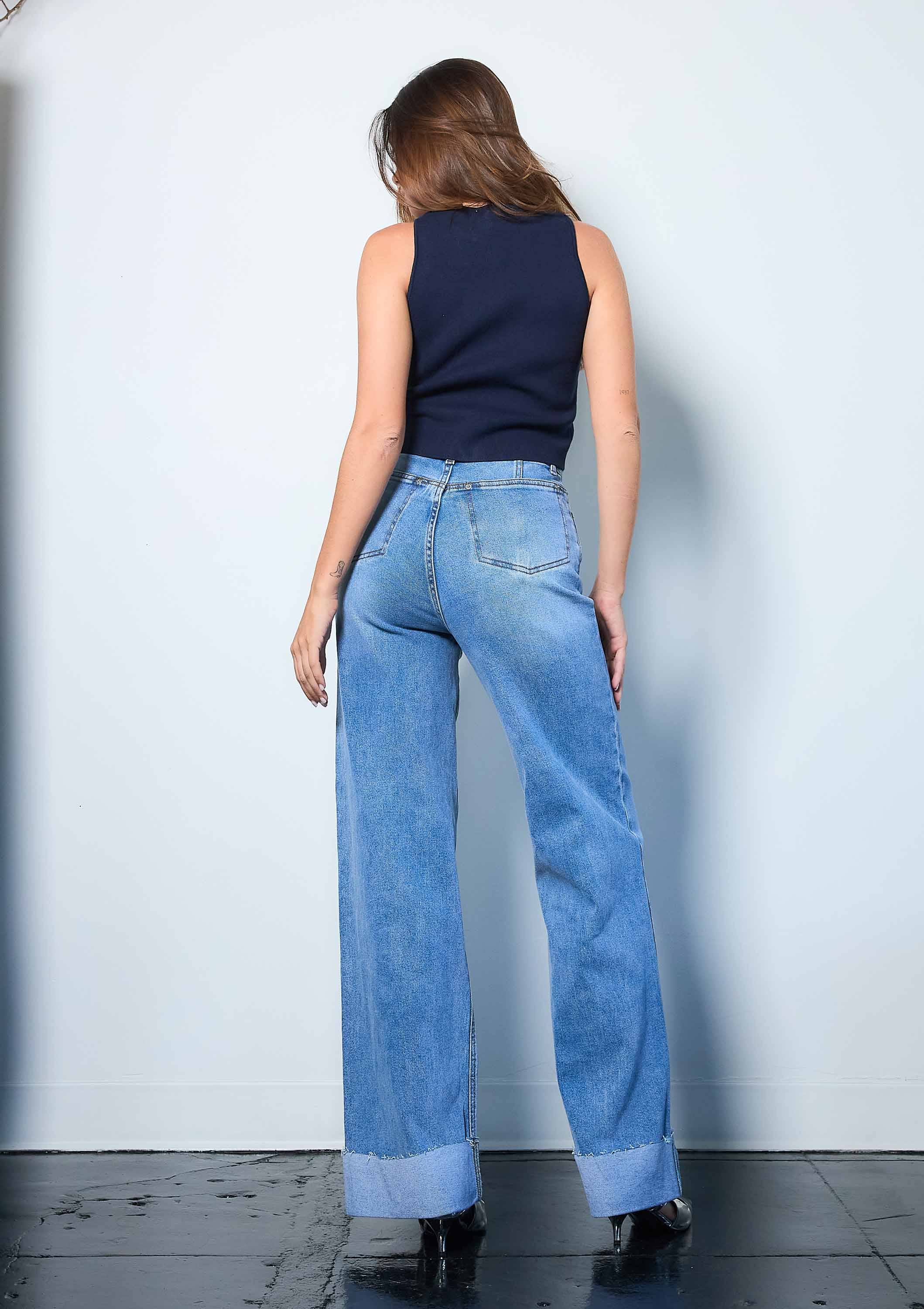 Medium Stone WIDE LEG - Rigid with Comfort Stretch for wholesale on Faire5