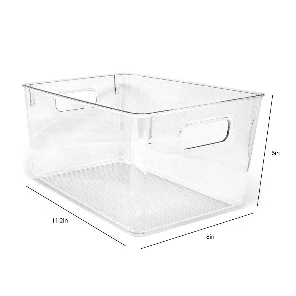 Isaac Jacobs International - Wholesale Storage Bin - Isaac Jacobs 3-Pack Clear Storage Bins with Handles1