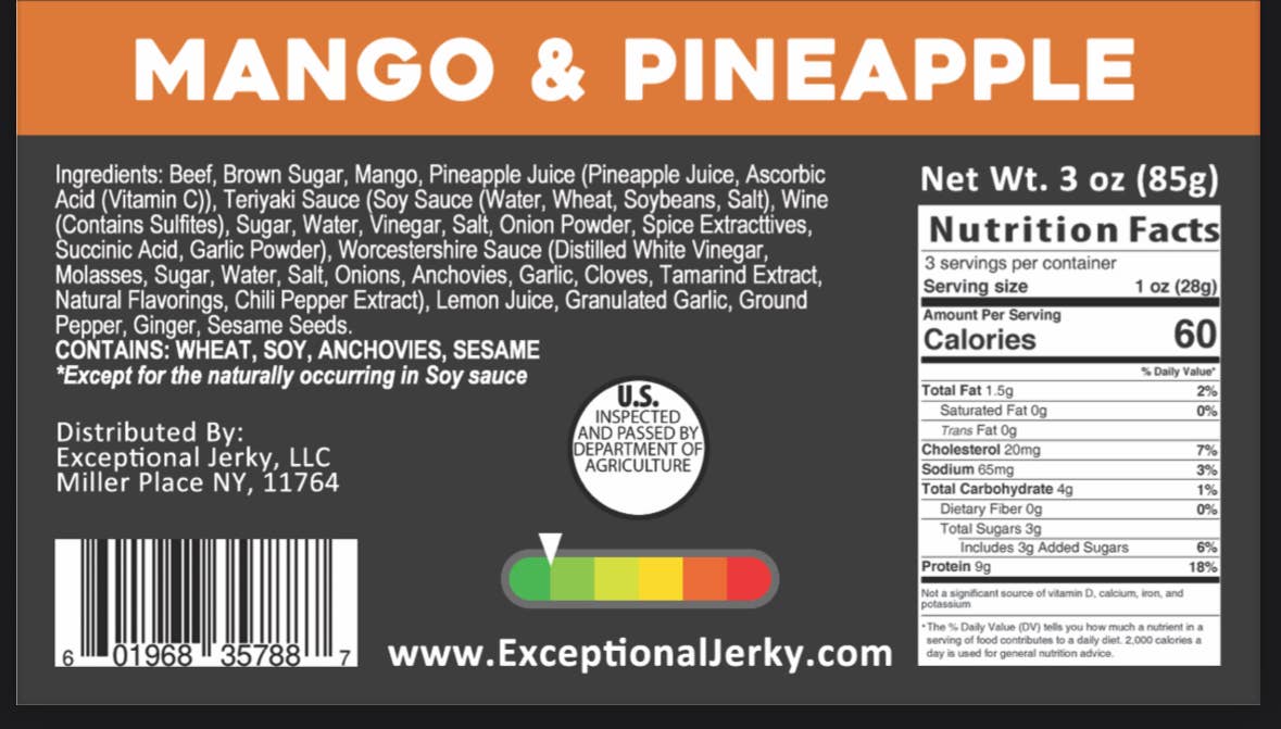 Exceptional Jerky LLC - Wholesale Jerky - Mango Pineapple2