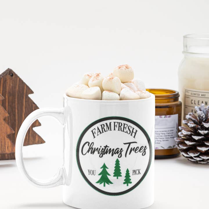Farm Fresh Christmas Trees You Pick Christmas Ceramic Mug for wholesale by WinsterCreationsâ„¢
