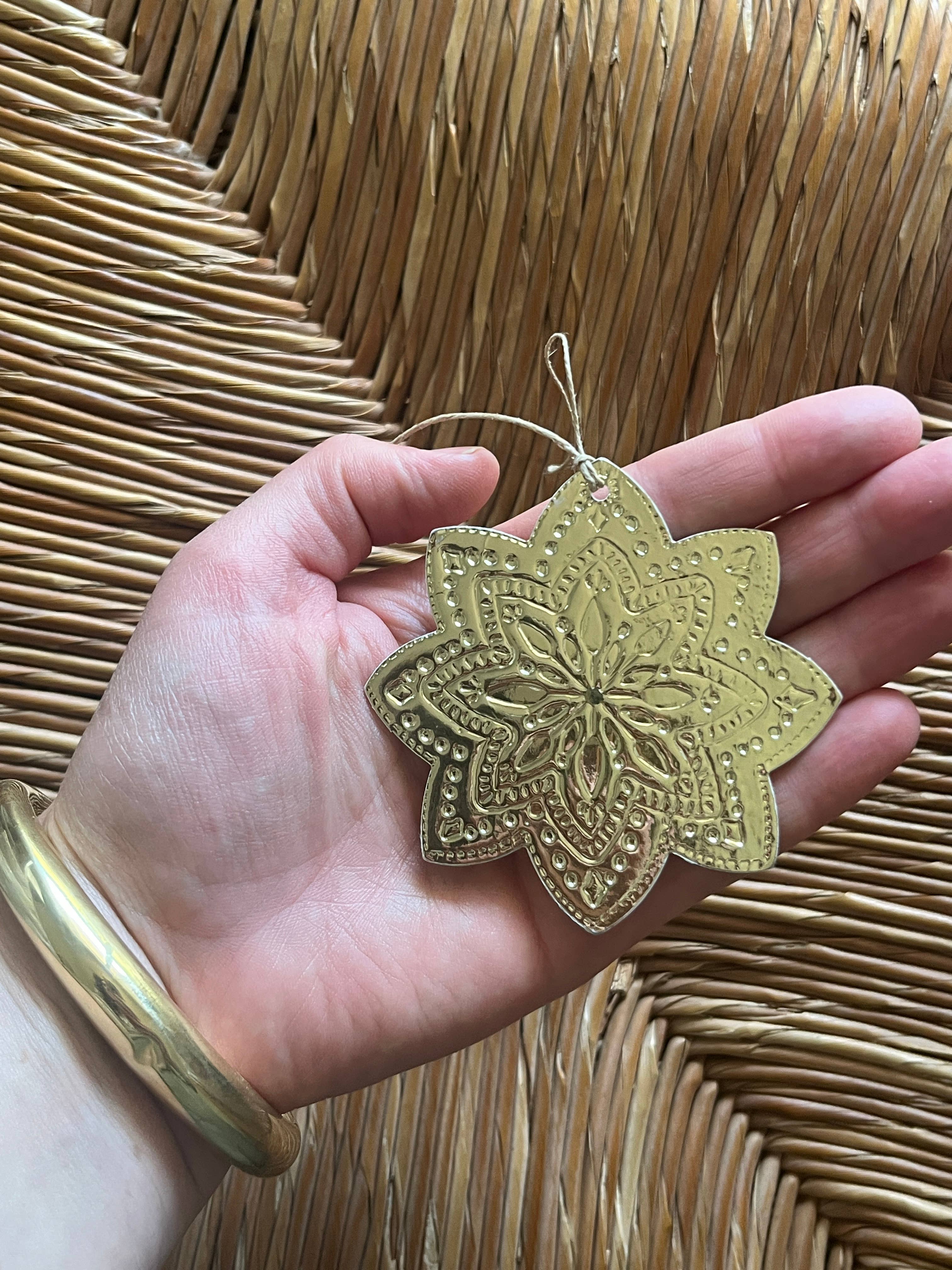 THE LITTLE PRESS - Wholesale Ornament - Mandala - Faux-tin Ornament - Gold5