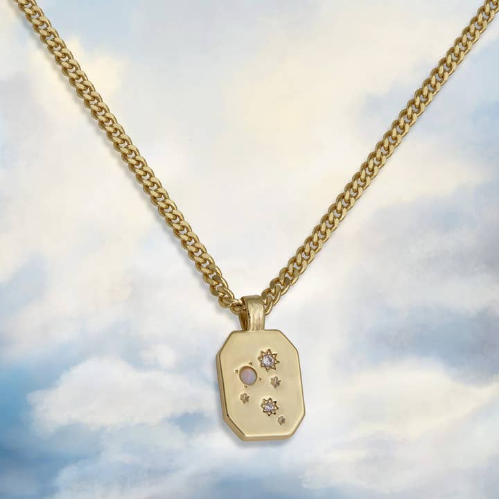 Collier à chaîne épaisse avec pendentif à paillettes pour la vente par Junk Jewels Ltd