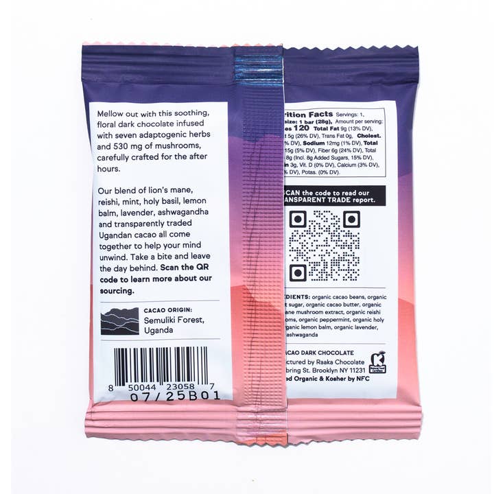 Raaka Chocolate - Wholesale Chocolate Bar - Mellow Moon Functional Dark Chocolate Bar5
