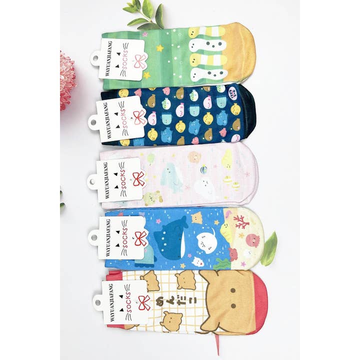 ASSORTED AQUATIC THEME PRINT KIDS ANKLE SOCKS for wholesale on Faire