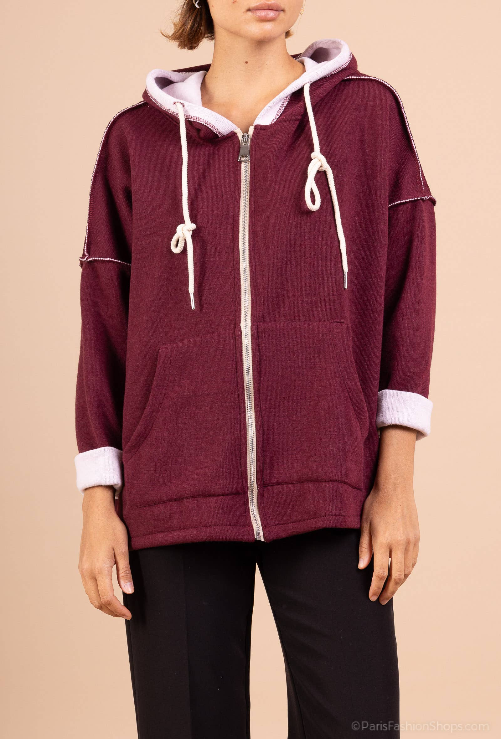 Mimi & Gogo - Wholesale Hoodie - Dames - Ritsvest Met Capuchon @7463_GiZipEpais15