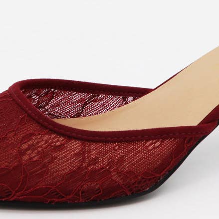 Mars Sky Shoes Wholesale - Wholesale Low Heels - Women's - Anne Michelle SCARLET-03 Women Low Heel Mesh Lace Slipon Mules-12 Pairs Pack-15.95/Pair2