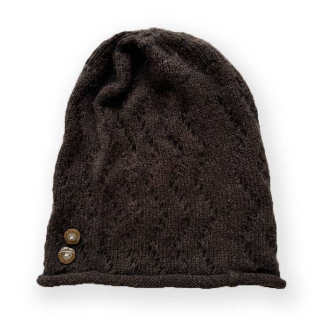 Button Detail Wool Blend Slouch Beanie M5A156 for wholesale by alberalkirk