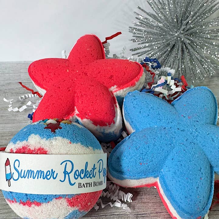 Mandatory Me Time - Wholesale Bath Bomb/Fizz - Star Spangled Bath Bomb | Summer Seasonal Patriotic Rocket3