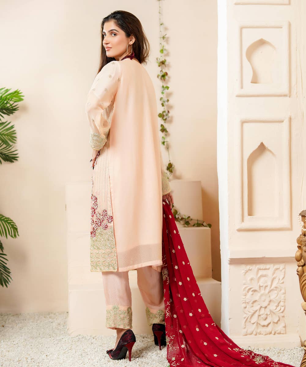 Reet - Wholesale Top & Pant Set (NOT Loungewear) - Women's - Chiffon Shirt With C/Emb F12-02