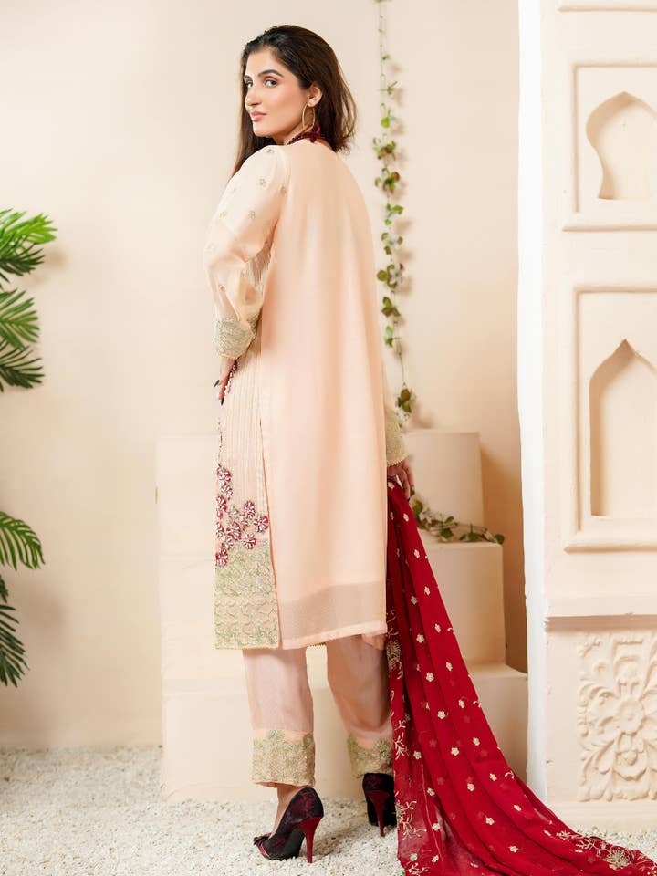 Reet - Wholesale Top & Pant Set (NOT Loungewear) - Women's - Chiffon Shirt With C/Emb F12-020