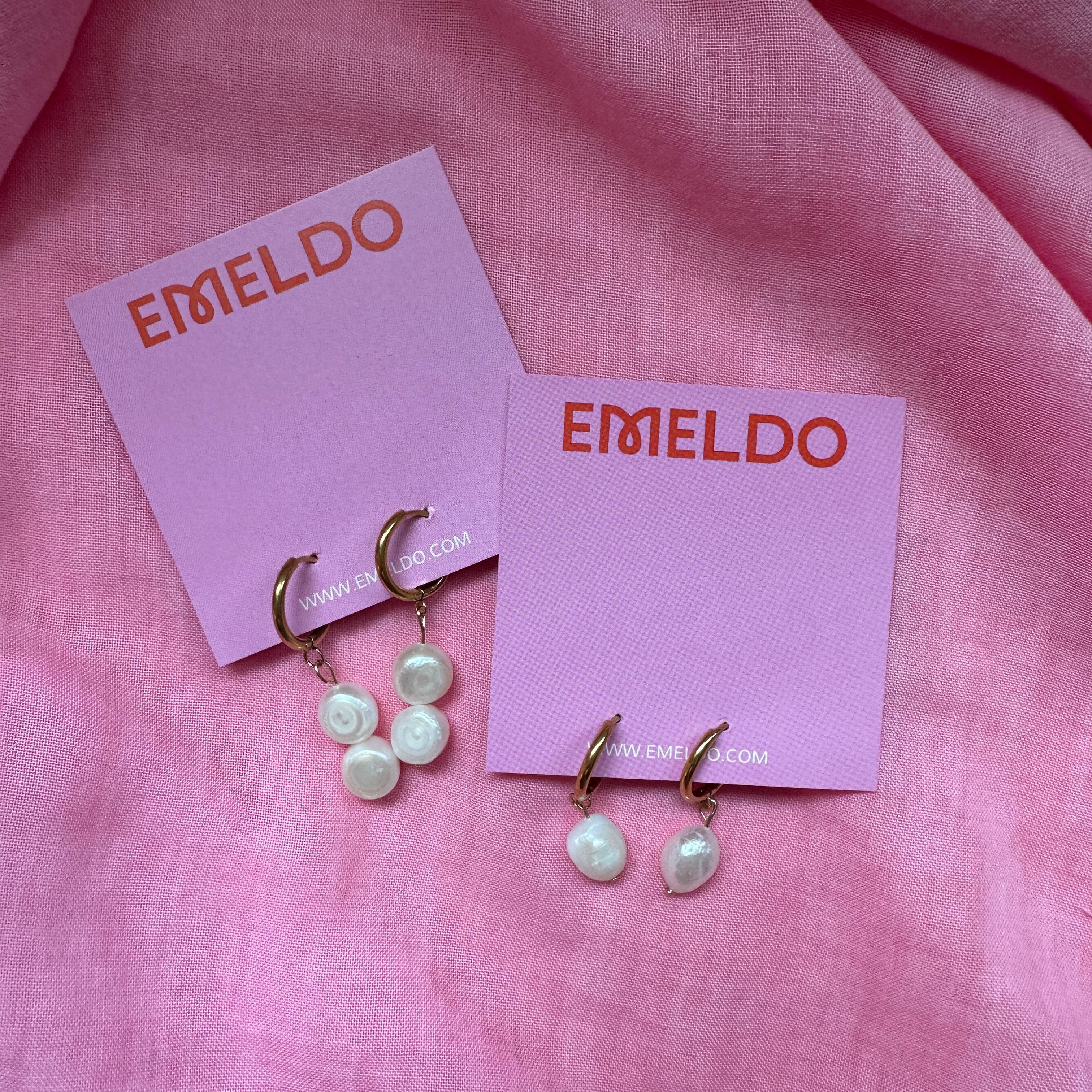 Emeldo - Wholesale Hoop Earrings - Basic Pearl Hoops // select style1