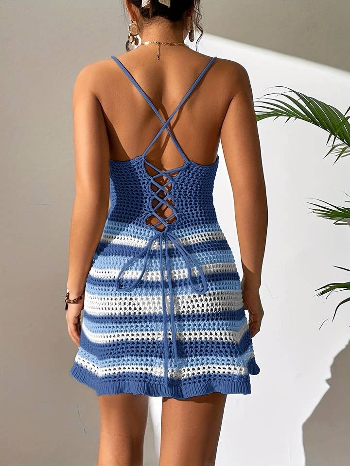 Lily Clothing - Wholesale Swim Cover Up - Women's - Sexy cutout beach dress with a spice tie