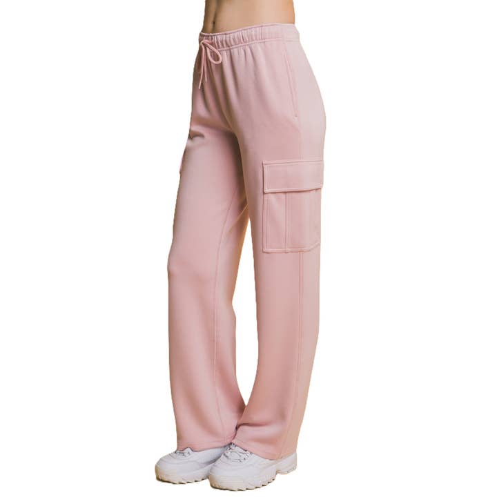 Mid Rise Cargo Sweatpants with Elastic Waist for wholesale by Blue Bunny Inc
