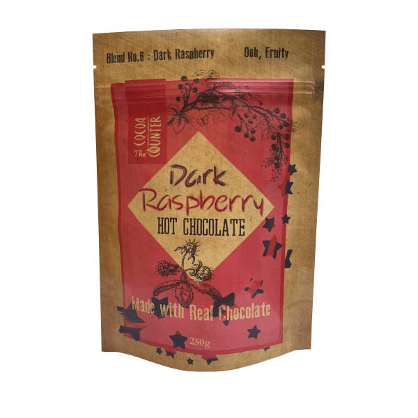 Dark Raspberry Hot Chocolate 250g for wholesale by Cocoa Counter