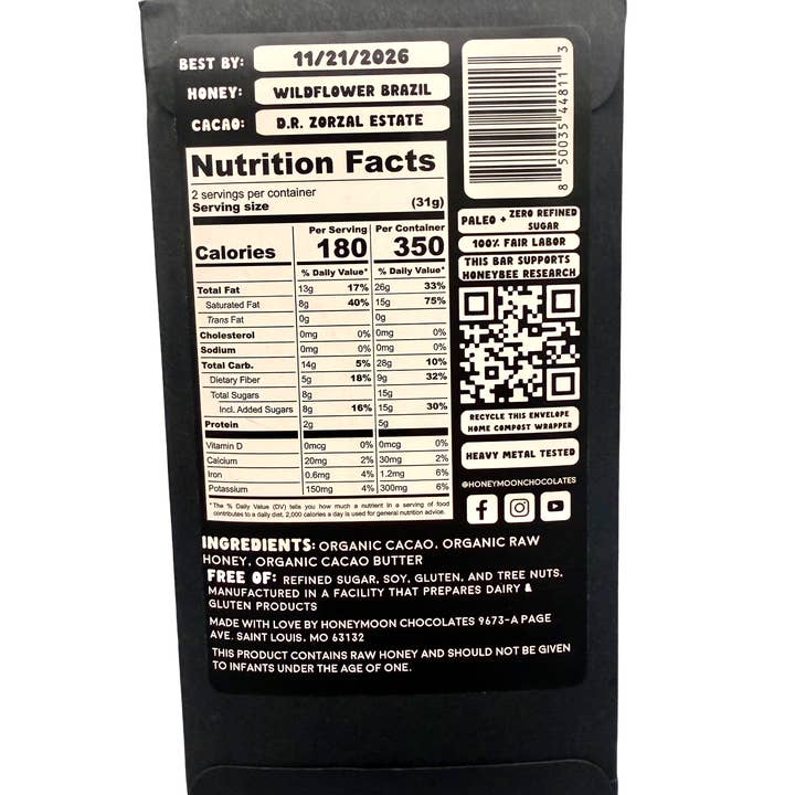 Honeymoon Chocolates - Vendita all'ingrosso Barretta di cioccolato - Cioccolato Fondente 70%1