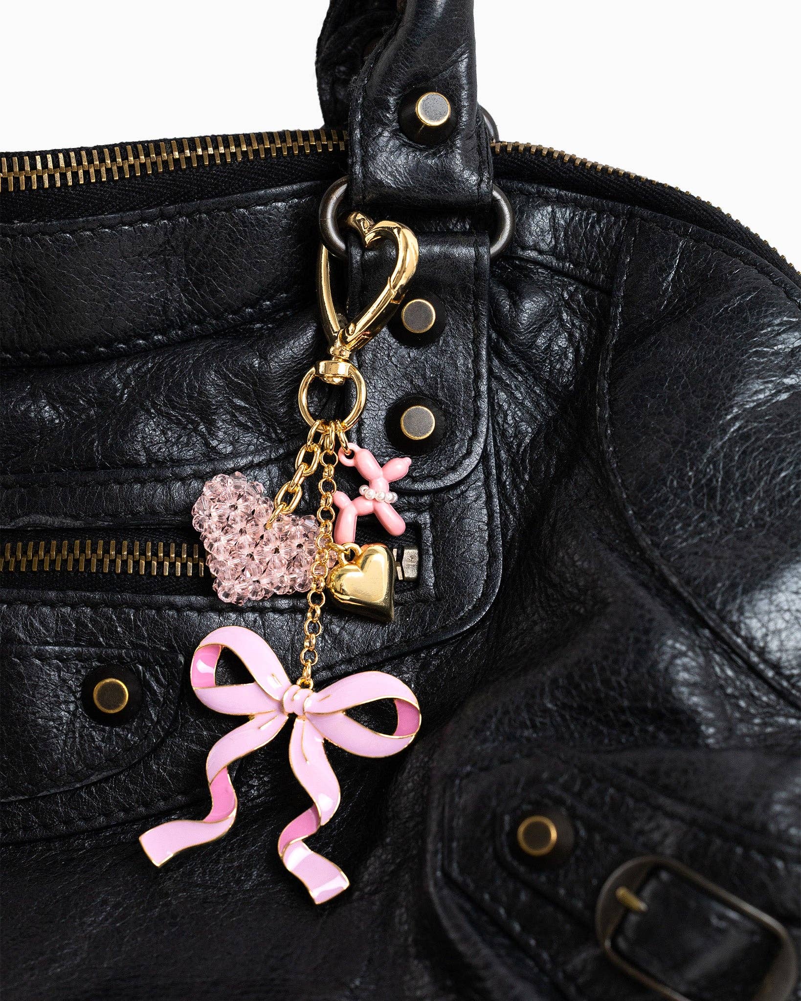 Sessori - Wholesale Keychain – Women's - Sweet Bow with Beaded Heart Bag Charm2