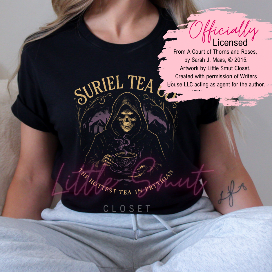 Little Smut Closet - Wholesale Screen Printed T-Shirt - Women's - Officially Licensed SJM Suriel  Tea Co. Shirt4