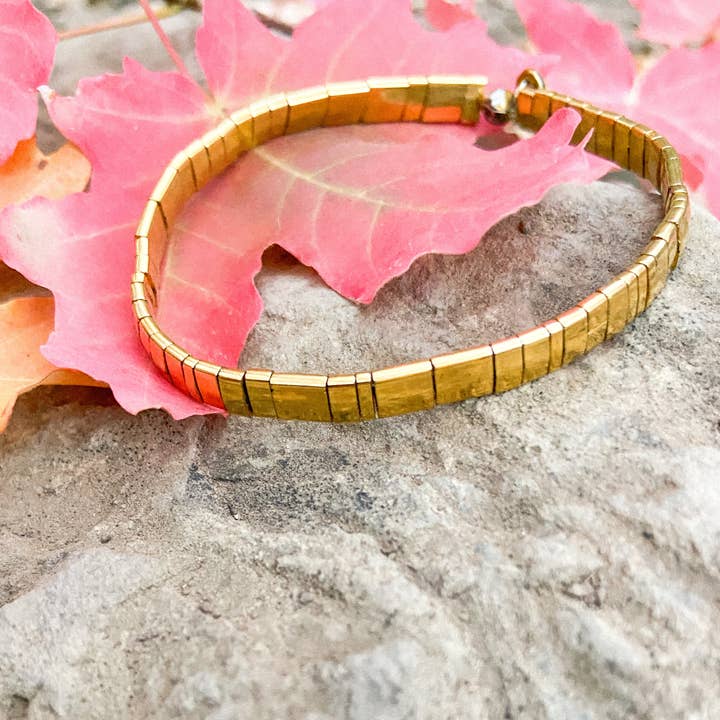 Rome Plus 24K Gold Plated Beaded Bracelet for wholesale by Libbies Bracelets