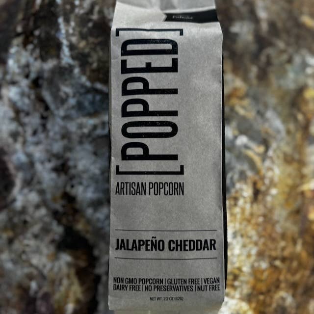 Jalapeño Cheddar Artisan Popcorn for wholesale by POPPED Artisan Popcorn