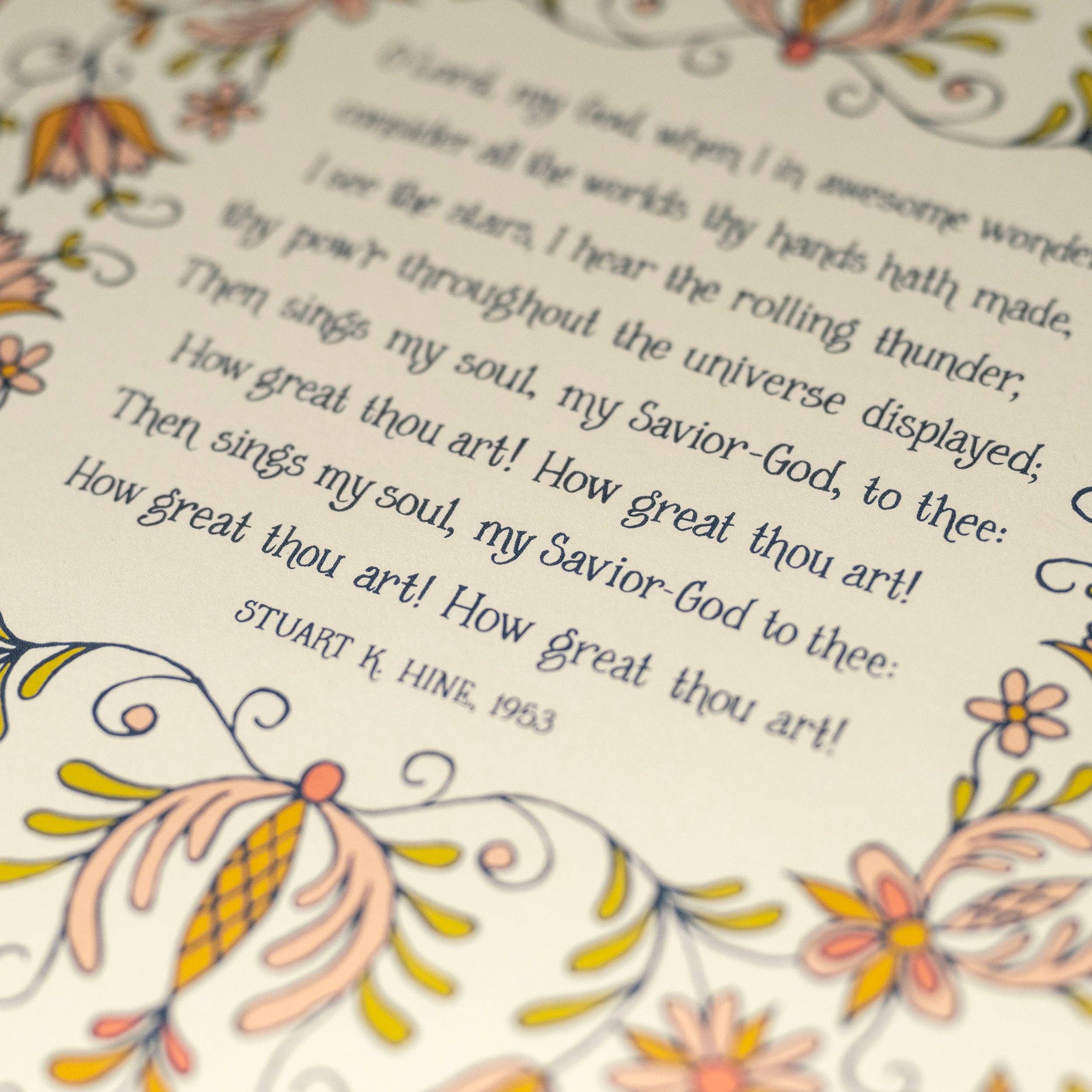 Little Things Studio - Wholesale Art Print - How Great Thou Art Hymn Art Print - Cream1