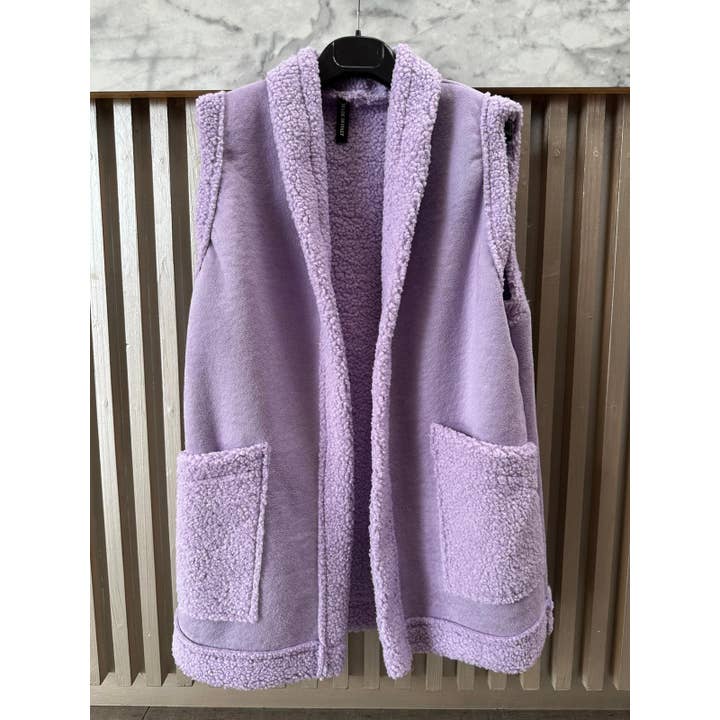 VIJAP Italian Mauve One Size Plush Vest w/2 Pockets LOOWIE for wholesale by LOOWIE