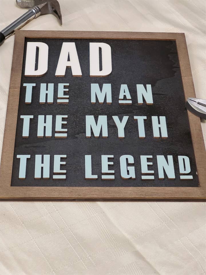 Cartel del día del padre, regalo personalizado - Dad legend para venta al por mayor de Laser by D.A.M.