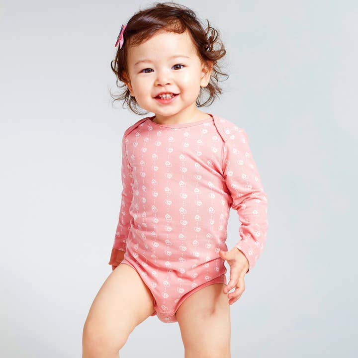 Anya Long Sleeve Onesie - Hearts for wholesale by Zia NYC