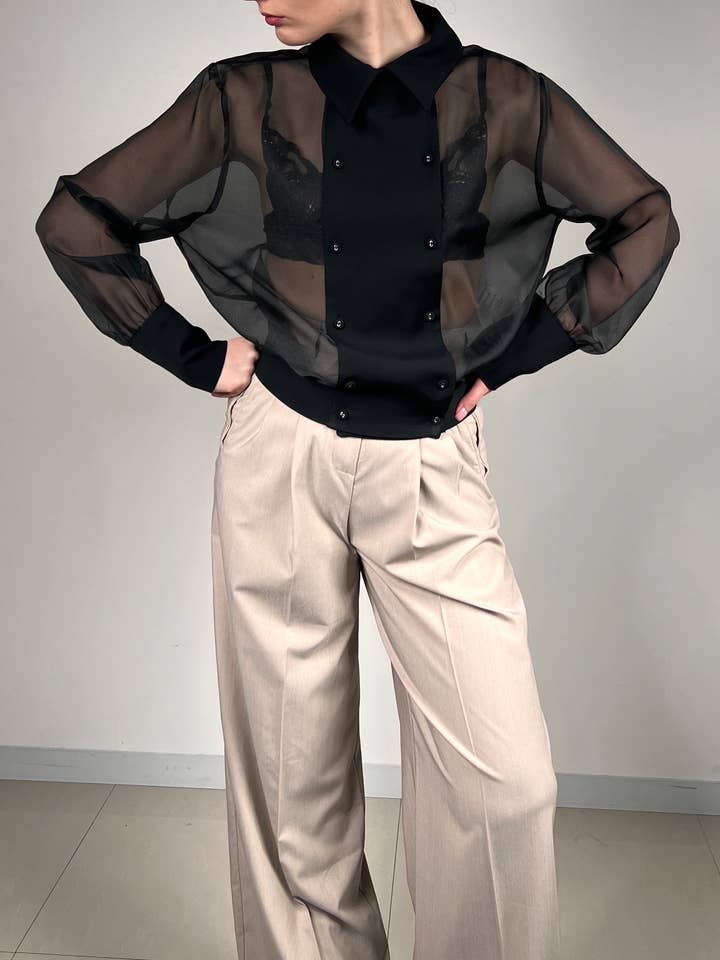 Blusa/gilet trasparente donna - PRESTIGE per la vendita all'ingrosso da parte di MAXMILA PARIS