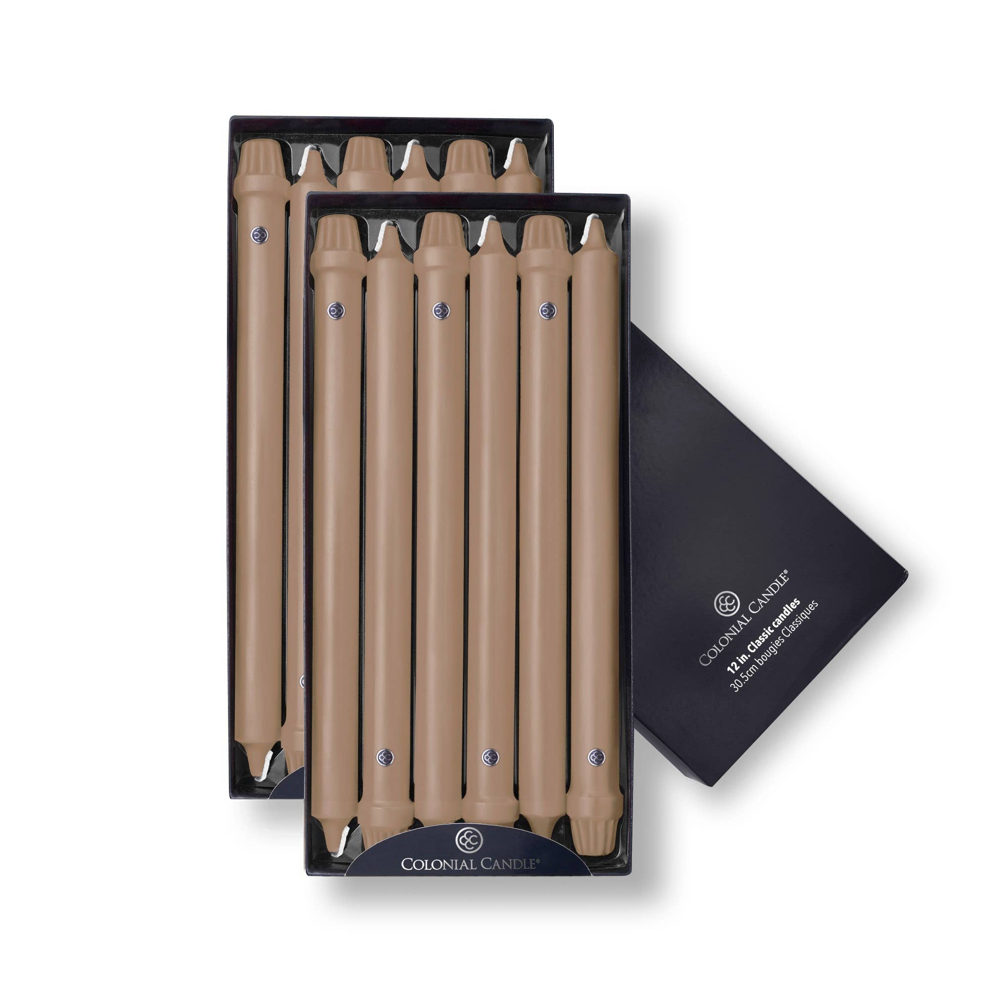 MVP Group International INC - Wholesale Tapered Candle/Candlestick - Mocha Unscented Classic Taper Colonial Candle, 12 inch0