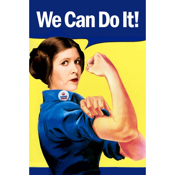 We Can Do It! Leia Rosie the Riveter Parody Propaganda Wall Art for wholesale by Gotham Gifts