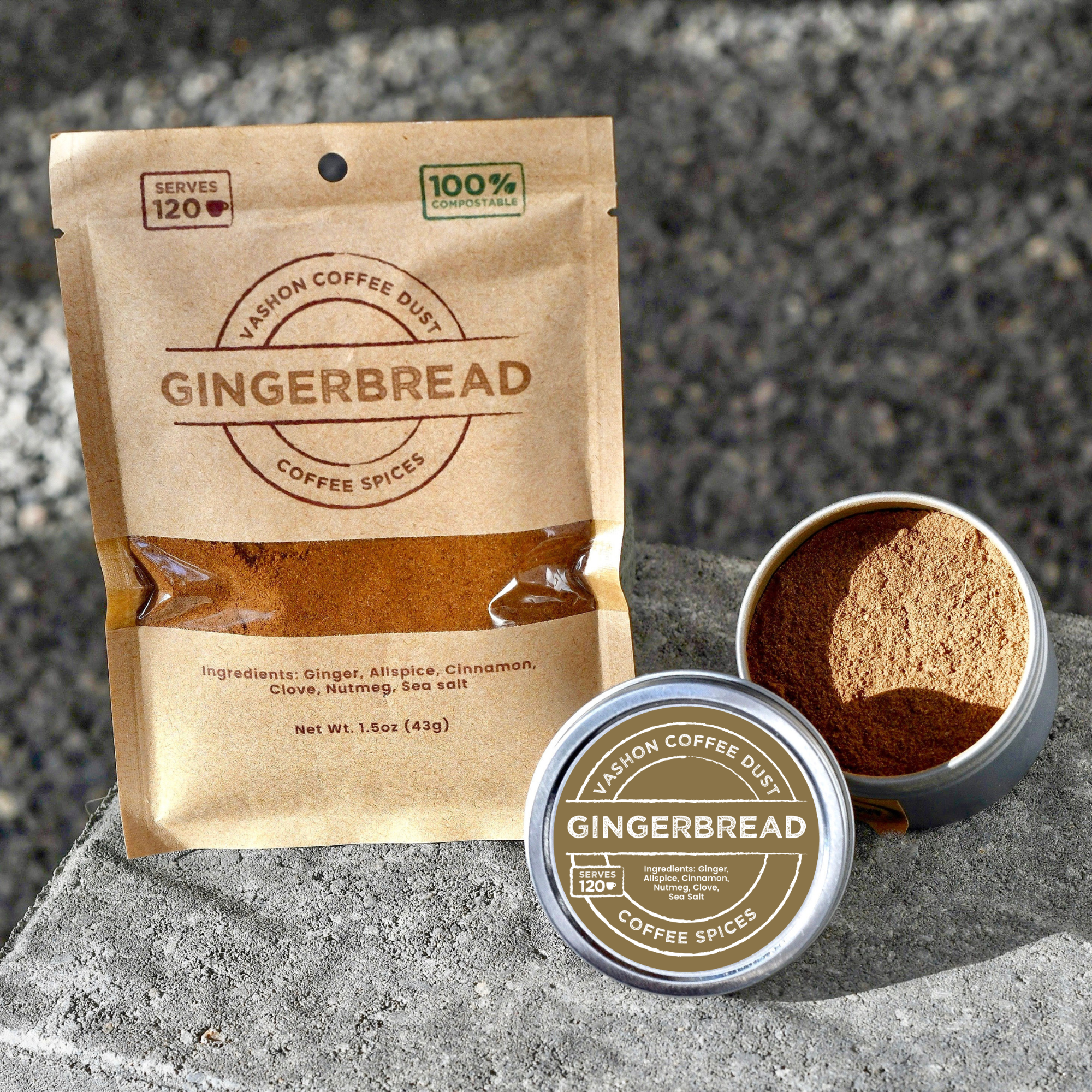 Vashon Island Coffee Dust - Vente Mélanges d'épices séchées - Pain d'épices (gingembre, piment de la Jamaïque...)3