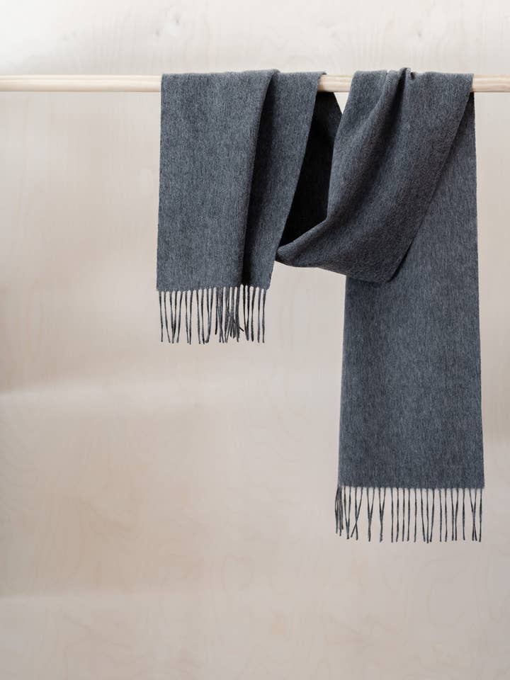 Cashmere Scarf in Charcoal Melange for wholesale by TBCo