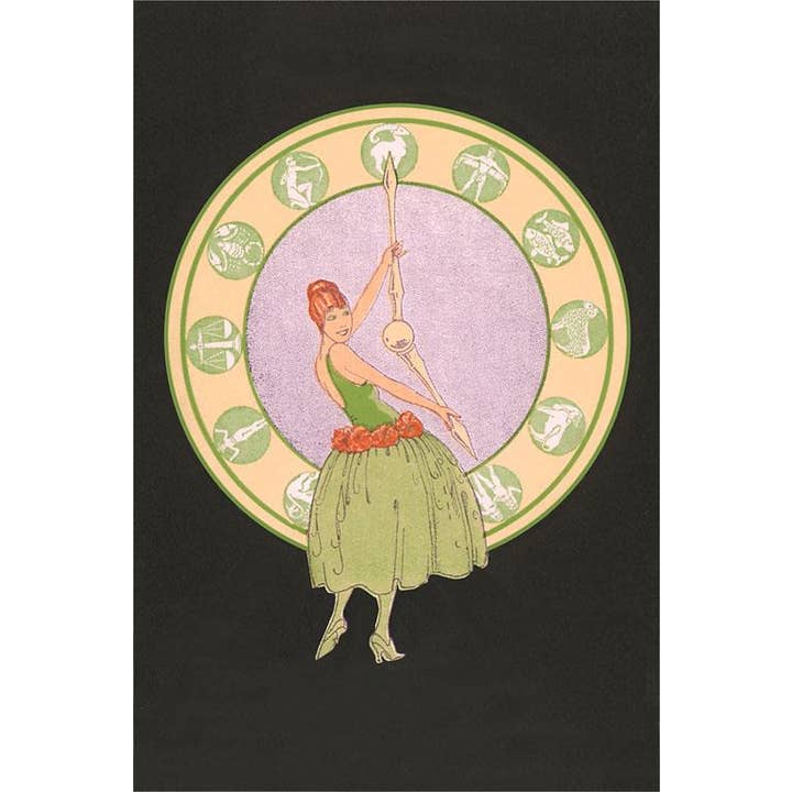 Magnet ZC-87 Woman with Zodiac Clock for wholesale by Found Image Press