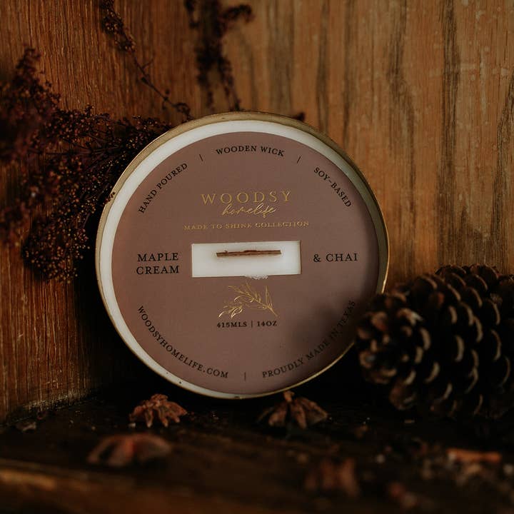 Woodsy Homelife - Vente Bougie en bocal - Collection de bols en laiton pour l'hiver et les fêtes - 14 oz /Soy/Woodwick6