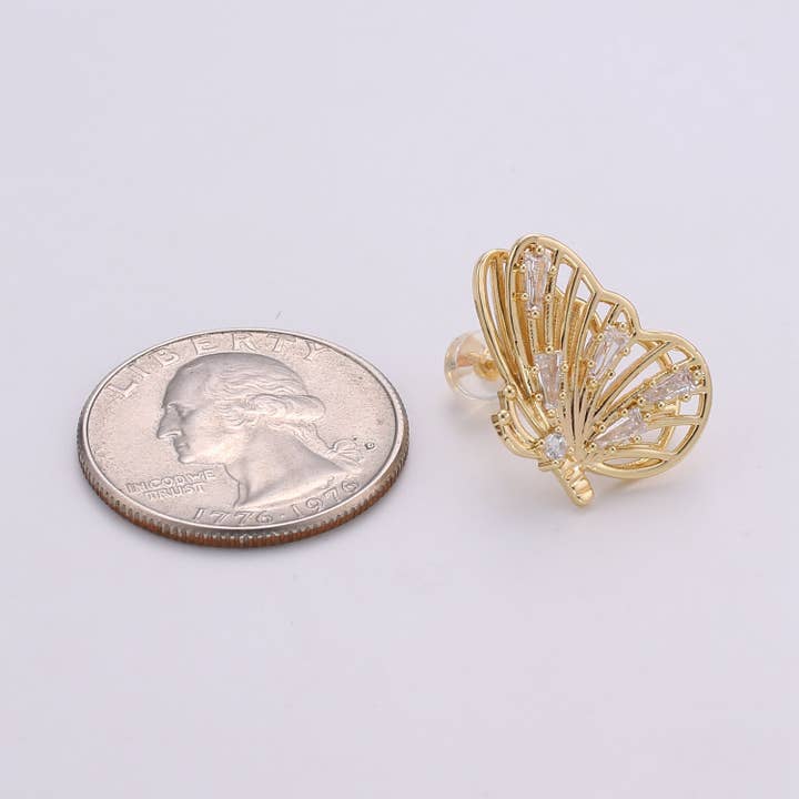 Aim Eternal - Wholesale Stud/Post Earrings - Gold Butterfly Earrings ?€? butterfly stud earrings ?€? Bold earrings ?€? Statement earrings ?€? Big stud earrings ?€? gold stud earrings
