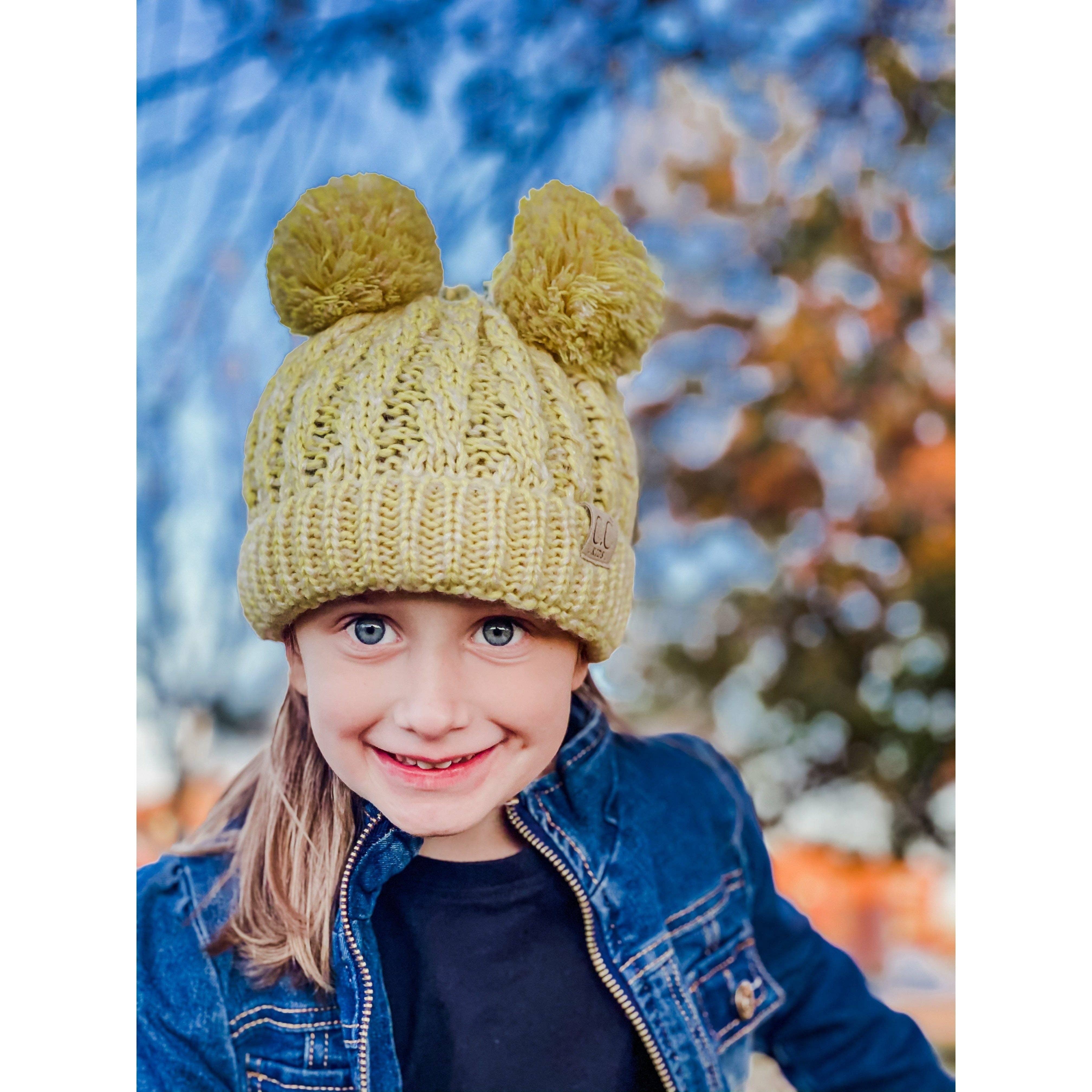 Limón Gorros CC de Doble Pom en Múltiples Tonos para Niños KIDS23 de venta al por mayor en Faire0