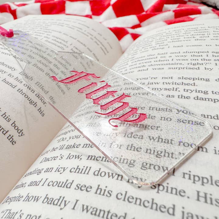 Between The Ink - Wholesale Bookmark - Filthy - Clear Glitter Paddle Bookmark