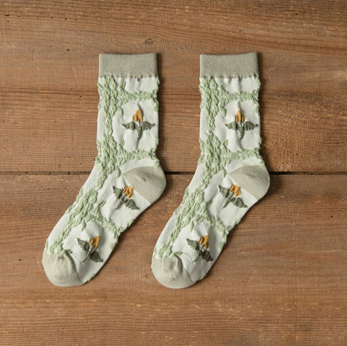 Assorted pairs pack pattern per pair min packs pairs JCS011 3D Vintage Floral Socks for wholesale on Faire6